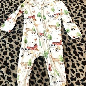 Posh Peanut Pastoral Print Kids One Piece